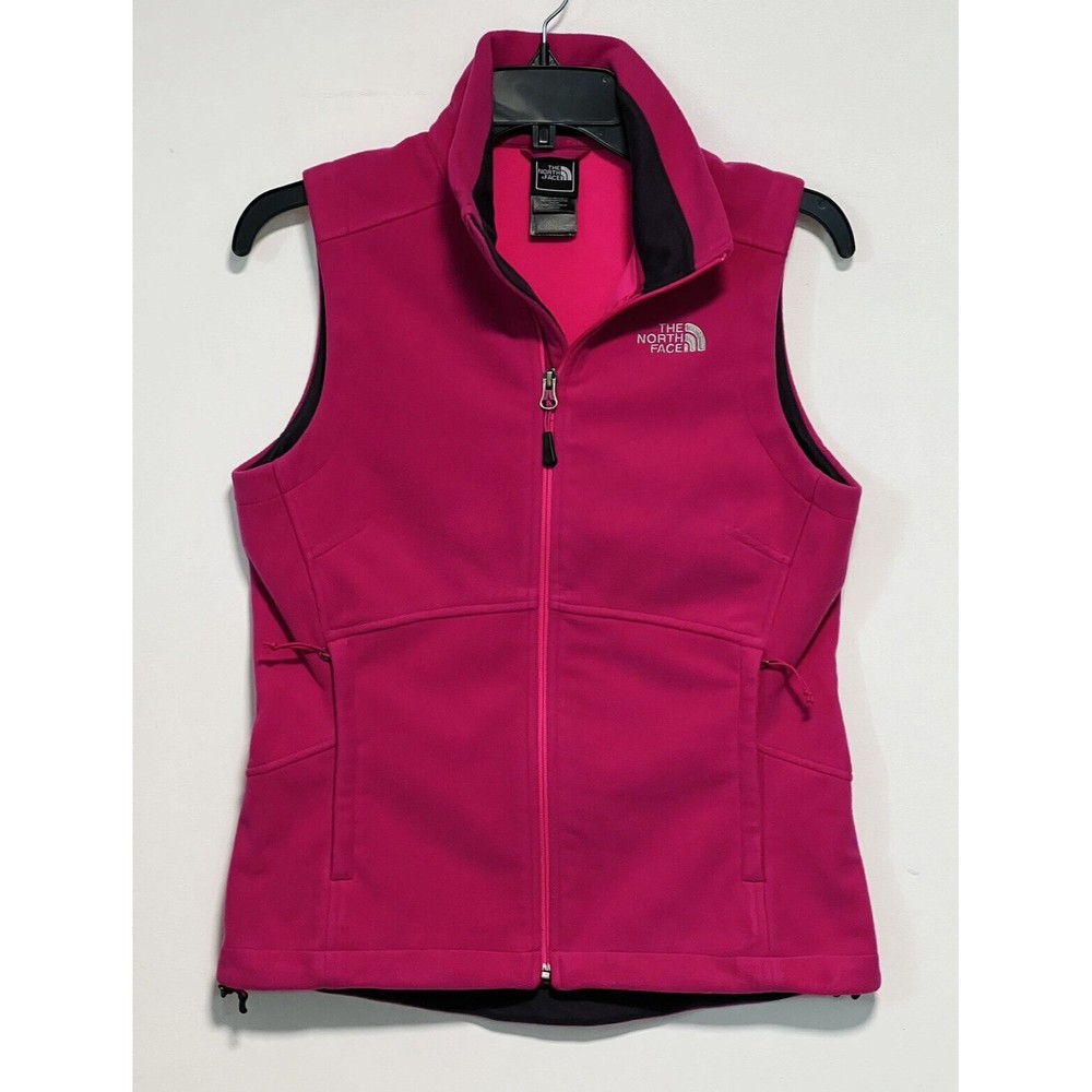 The North Face Sz S Full Zip Fleece Vest Raspberry Color